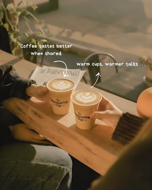 Friends sharing lattes